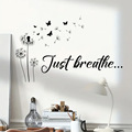 Just Breathe英文蒲公英客厅PVC磨砂贴纸N1935跨境客厅卧室墙贴