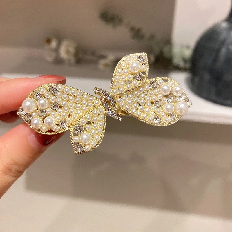 Fashion Flower Alloy Inlay Artificial Pearls Rhinestones Hair Clip 1 Piece display picture 8