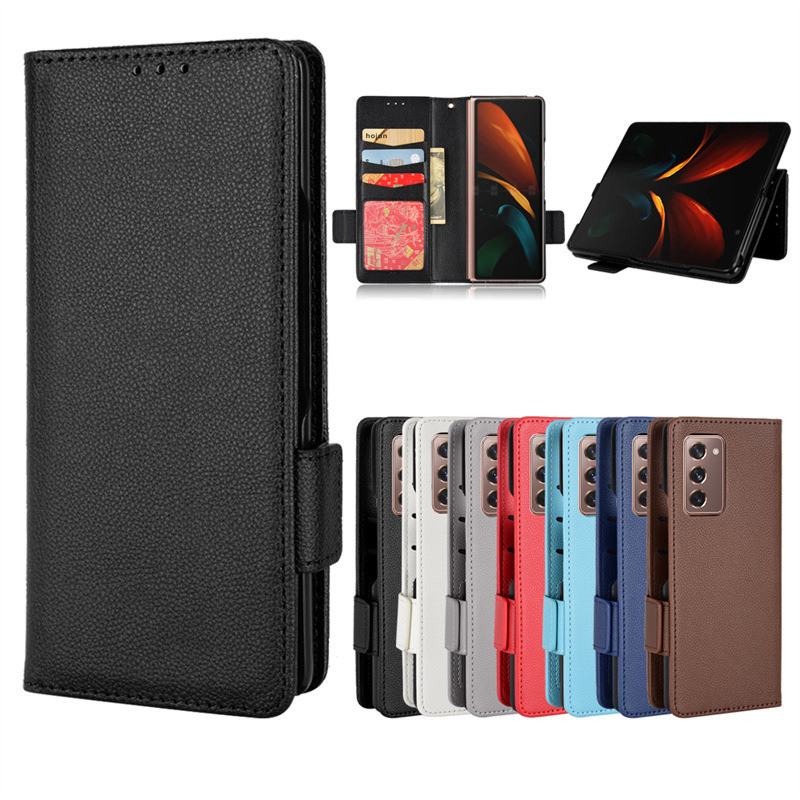 For Samsung Galaxy Z Fold2 Mobile Phone Case Protective Case ZFOLD2 Second Generation Mobile Phone Leather Case Flip Card