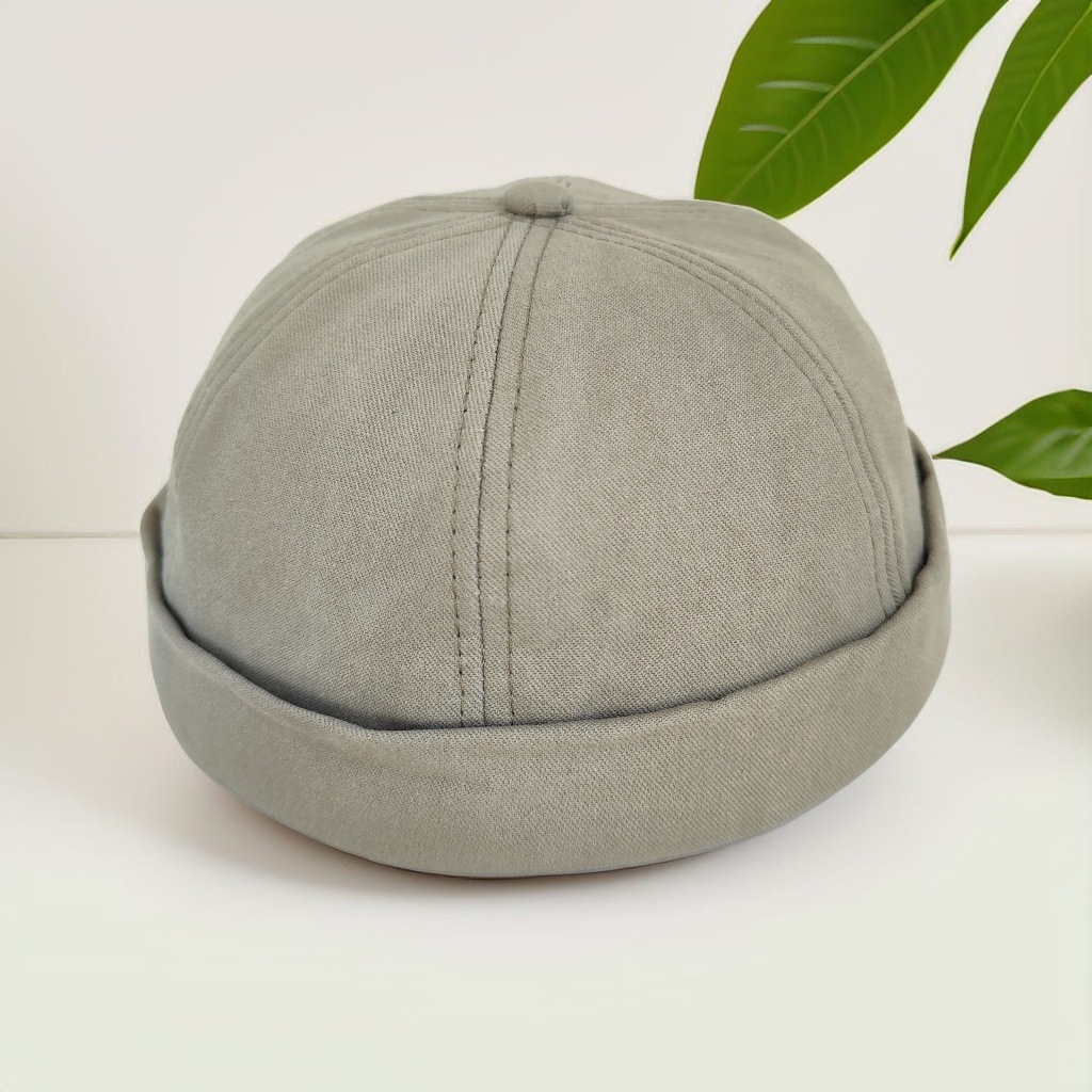 Sombrero de algodón nuevo sombrero de caballero retro primavera y otoño delgado sombrero de hombre de moda casual joven de mediana edad sombrero de piel de melón