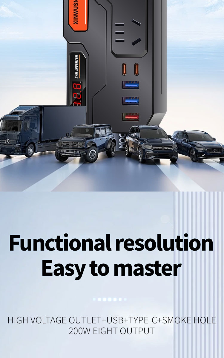 Cross-border car inverter 12V24V to 220V truck power converter multifunctional car socket charger