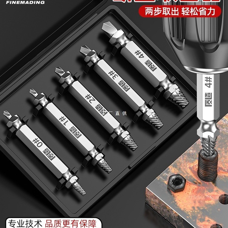 断丝取出器取断头螺丝神器丝锥滑丝断裂生锈拆卸内丝专用反牙工具