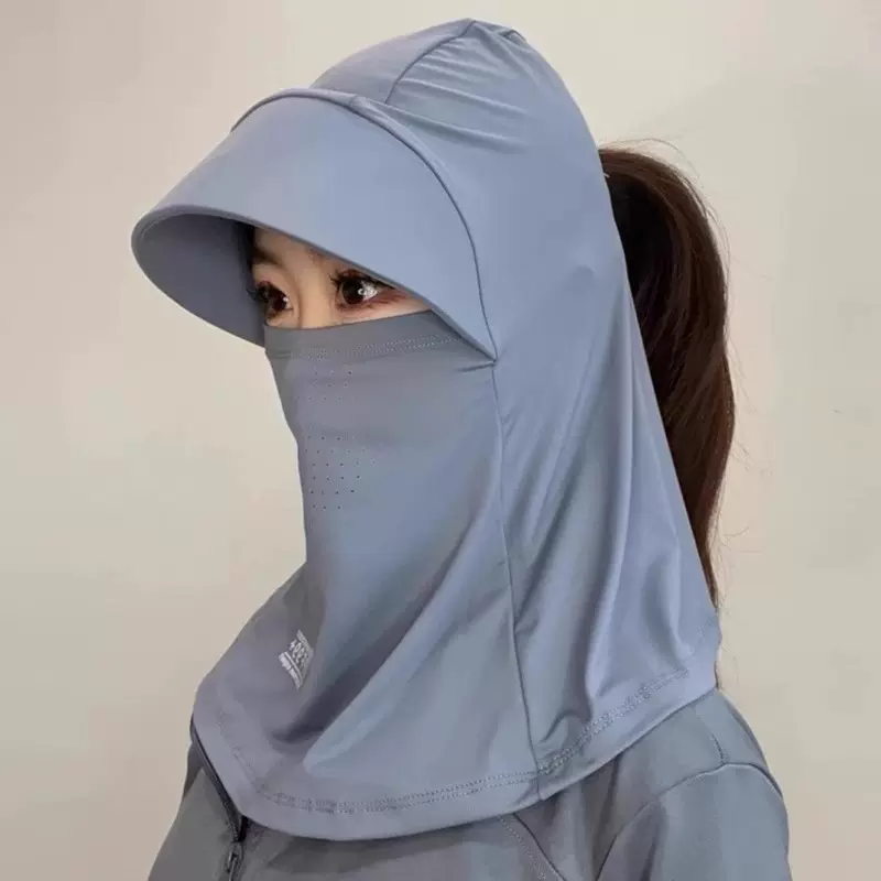 夏季男女全脸遮阳帽子防晒帽防紫外线户外骑行护颈面罩太阳帽一体
