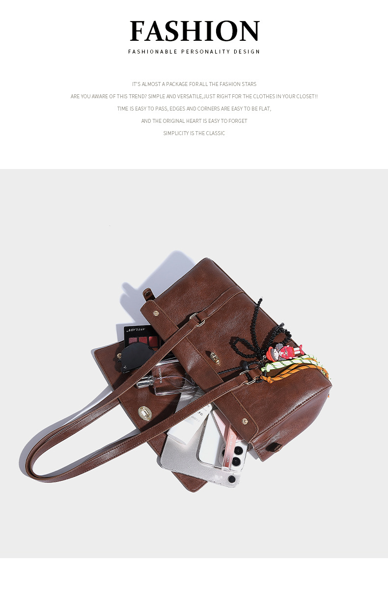 Grote capaciteit enkele schouder oksel met high-end gevoel, kralenhanger voor woon-werkverkeer, modieuze en veelzijdige handheld_voghion.com