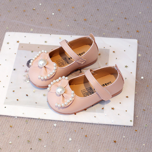 Little Girl Butterfly Bow Princess Shoes Spring and Autumn New Soft Sole Anti-Slip Casual Shoes Children Fashion European and American Small Leather Shoes