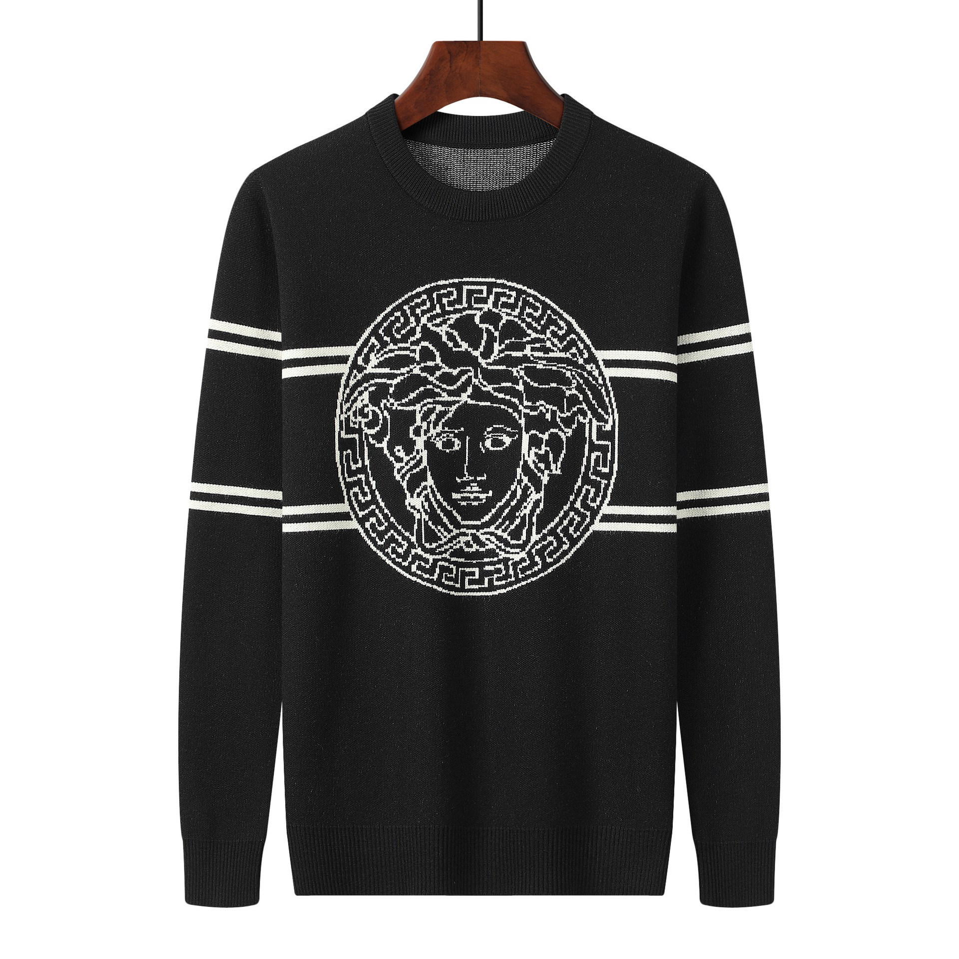 Transfronterizo exclusivo para Versace moda cabeza de punto cálido VERS comercio exterior casa cuello redondo suéter de hombre
