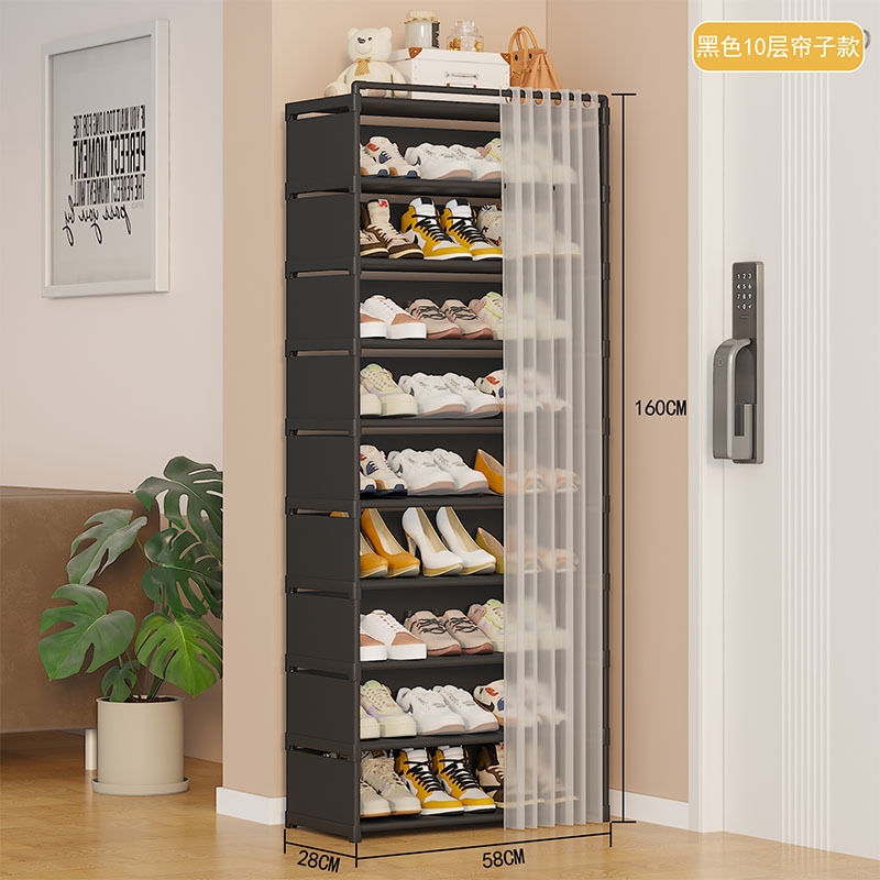 Estantes de zapatos simples de almacenamiento de puerta doméstica hermoso interior a prueba de polvo multicapa de gran capacidad gabinete de zapatos comercio exterior explosión al por mayor image 27