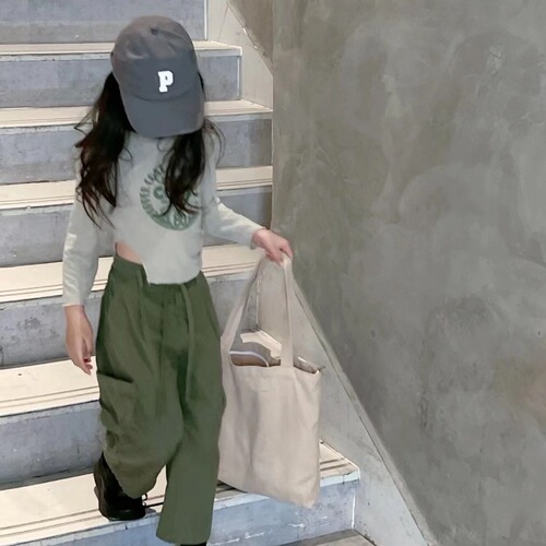 Children's clothing 2024 spring collection Korean style new women and children fashionable letter split T-shirt baby jazz style short sleeve base shirt