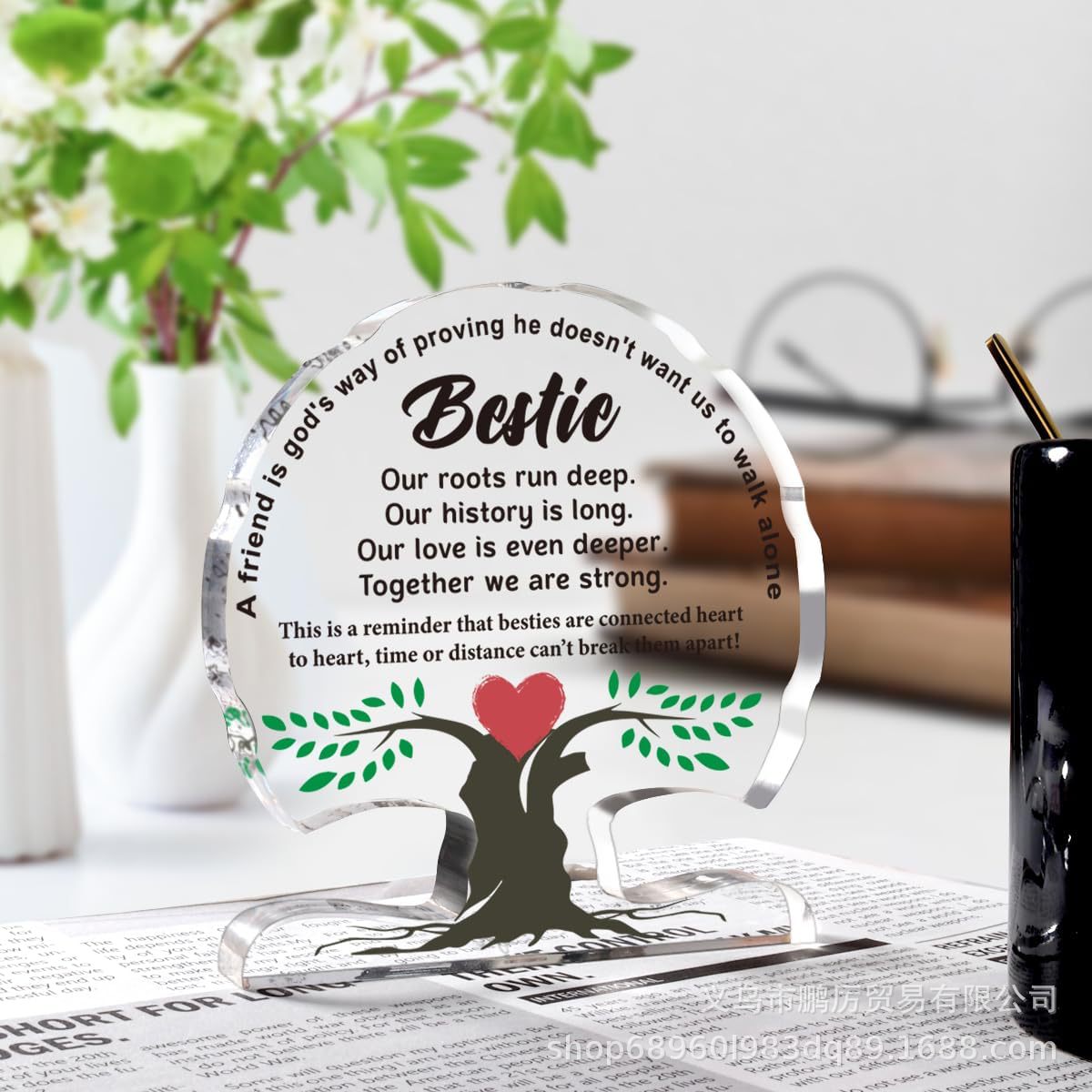 亚马逊树形亚克力装饰品母亲节父亲节送给家人的生日礼物家居摆件