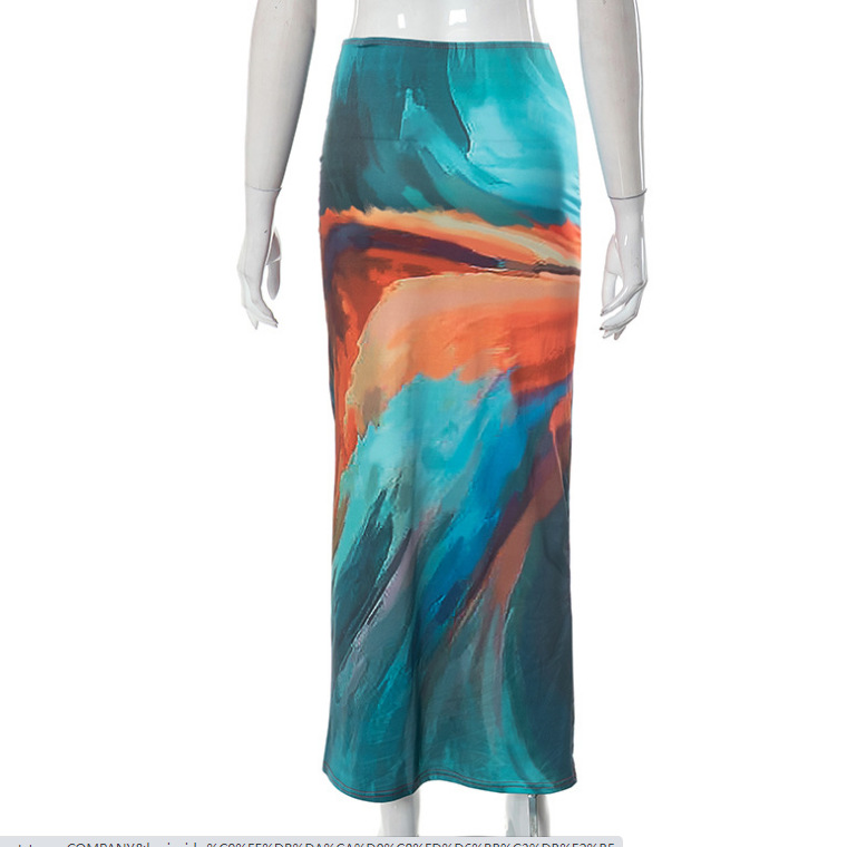 119g Weight Maxi Long Dress Dress Length Type Hip skirt Dresses Type Spandex, Polyester, Milk Silk Printing Fabric Type High Waist Waist Line High Elasticity Elasticity Daily Occasion Painted Function Slim Fit Type Geometric Pattern Spring, Autumn Season Women's Gender wind, Streetwear Style Women's Summer New Casual Painted Print Bare Midriff Slim Fit Sheath Long Skirt 17