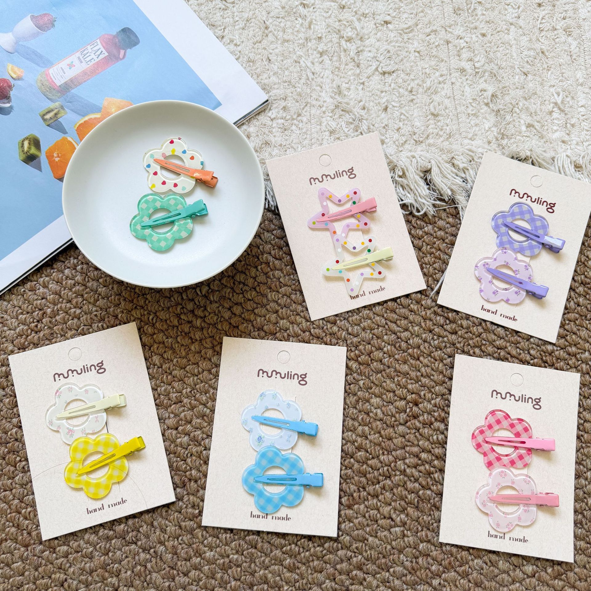 Sugar Pear ropa infantil pinzas de cabello niñas lindas dulces 2026 tarjetas de dibujos animados pinzas de cabello para niños frangeas BB clip bebés accesorios para el cabello