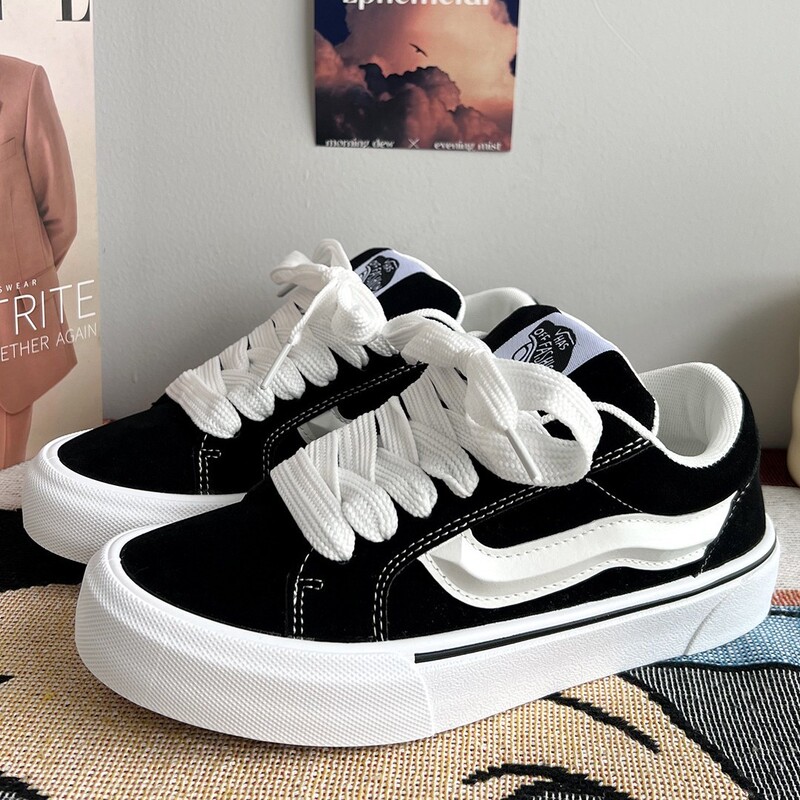 Thick-Soled Canvas Shoes Men's Casual Black Shoes Men's Shoes Summer New Trendy Couple Women's Sneakers American High Street