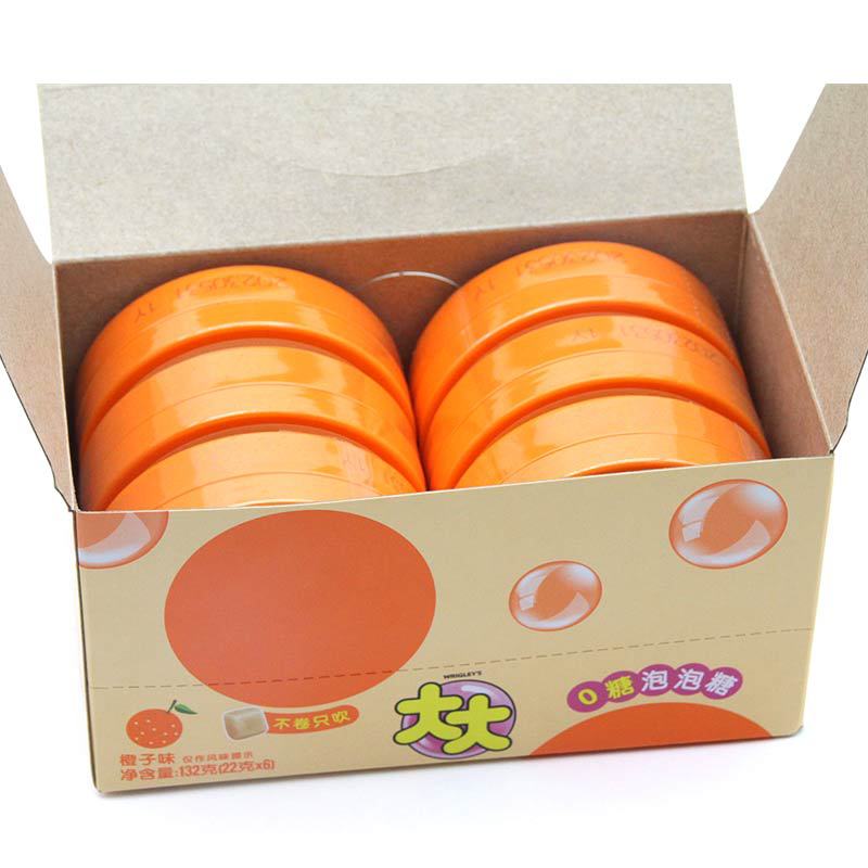 大大泡泡糖0糖只吹不捲22g*6個兒童懷舊零食超人水果p泡泡糖