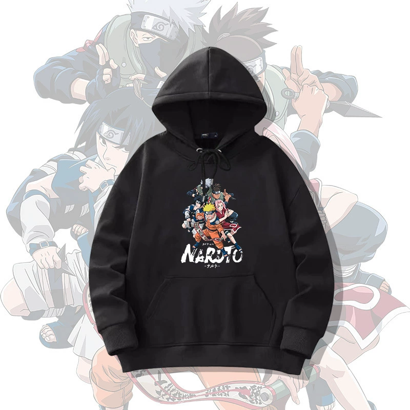 Худи Naruto с капюшоном для подростков свободное демисезонное