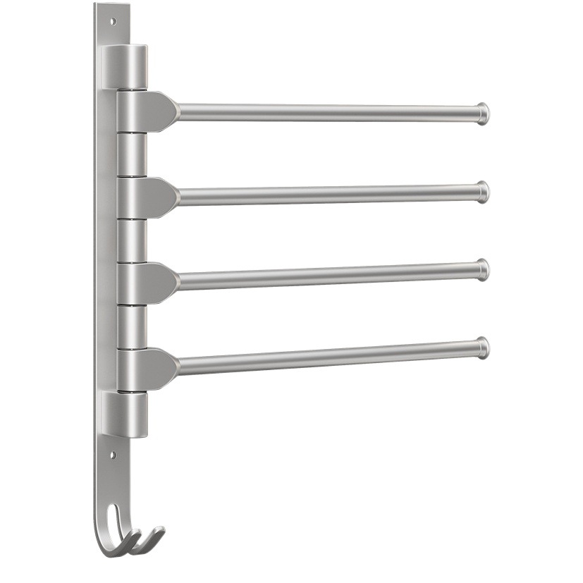 Baño toallero Punch-libre giratorio multi-barra de aluminio del espacio Barra de Toalla baño rack dormitorio rack de secado