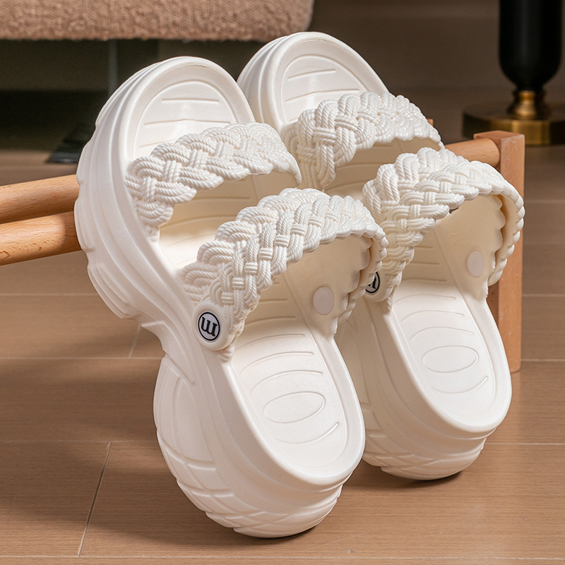 Zapatillas gruesas al por mayor de mujeres de verano de moda Fairy Wind 2024 nuevo muffin de verano para aumentar la altura de dos sandalias image 6