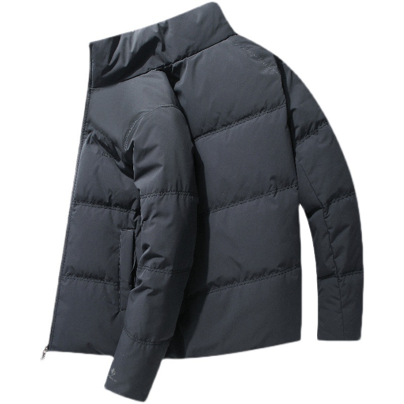 Winter Men's Down Jacket with Thickened Warmth, Youth Casual Wear, Standing Collar, Short Men's Jacket Trend_voghion.com