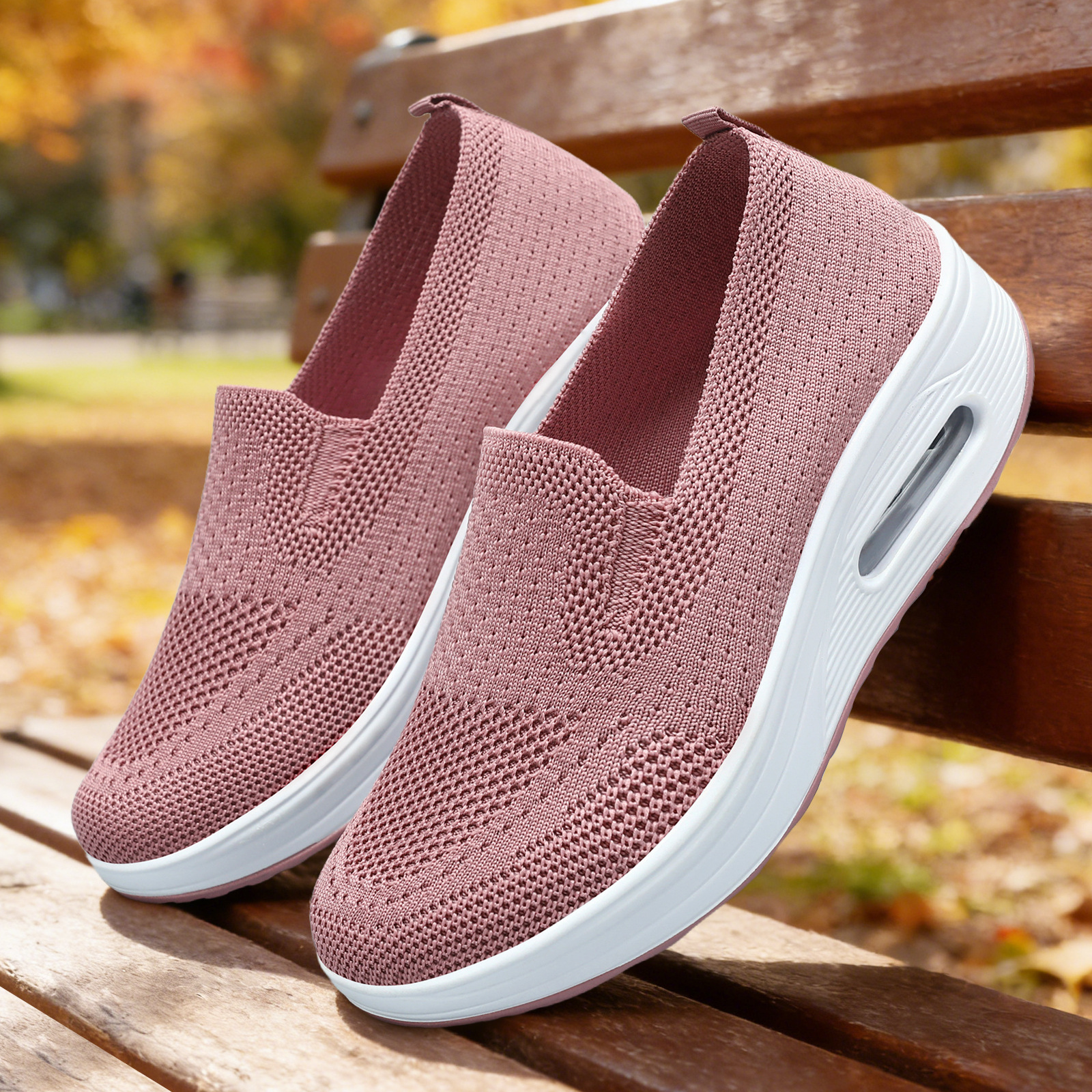 Zapatos de Mujer, Primavera 2026, Nuevos Zapatos con Suela Gruesa para Aumentar la Estatura, Zapatos Casuales de Talla Grande, Transpirables, de Tela, Sin Cordones