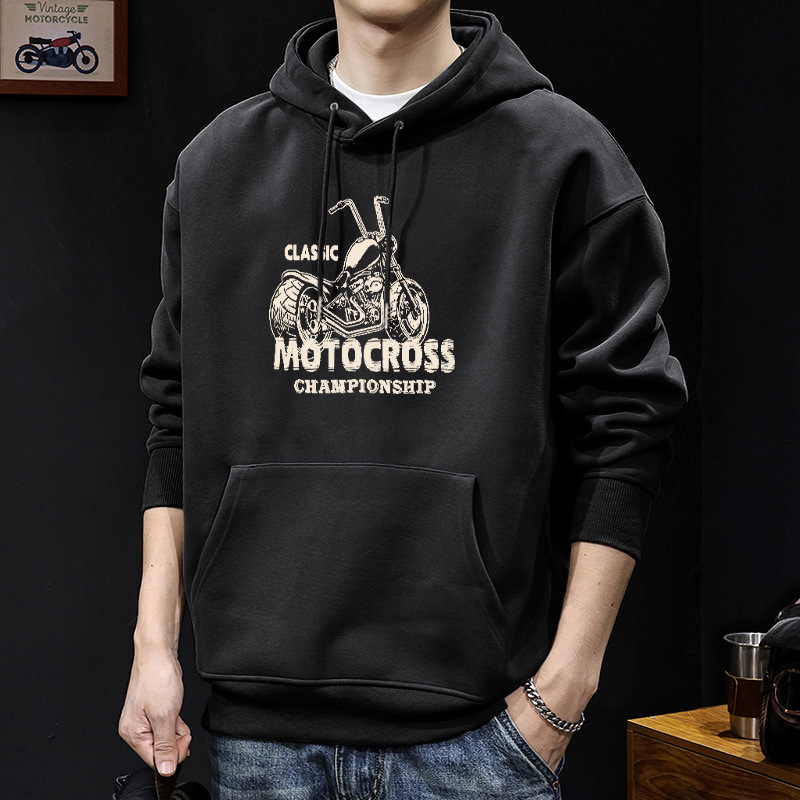 420g estilo de puerto japonés guapo chaqueta impresa con capuzas primavera y otoño hombre abrigo de estudiante casual suelto