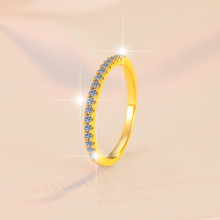 s925���y��ָ�18K�S��ɫ���s�Ʒһ���Ž�DɫĪɣʯָ�h�羳���l