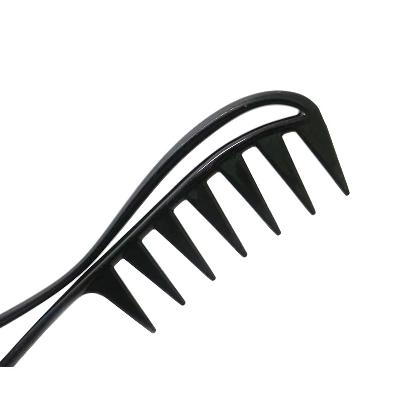 Fish bone comb handle large tooth comb fish bone texture comb oil head hollow comb men's large back comb