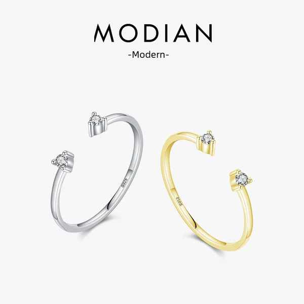 Modian 925 Sterling Silver Ring Women's Small Moissanite Japanese-Korean Style ins Trendy Distinctive Index Finger Stacked Ring Open Tail Ring