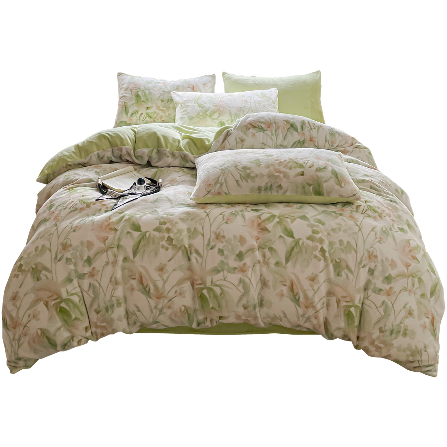 Otoño e invierno engrosado leche cama de cuatro piezas conjunto de coral cubierta de edredón de flanel doble sábanas de tres piezas conjunto