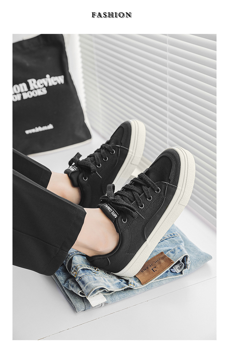 Sapatos masculinos de couro, elegantes e versáteis, casuais, com sola macia e cano baixo_voghion.com