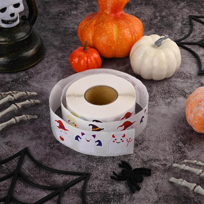 ホット販売ハロウィンシリーズゴーストギフト包装ラベルステッカー窓ガラス装飾粘着ステッカー|undefined