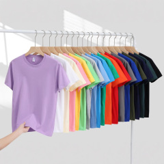 220克重磅純棉t恤男女款正肩基礎大眾款寬鬆廣告衫DIY印字圓領短
