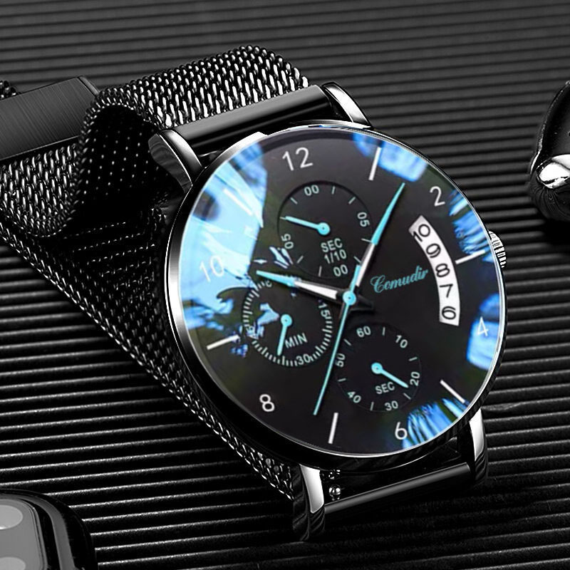 Automatic movement watch men's calendar waterproof luminous non-mechanical watch large dial cross-border new one-piece delivery