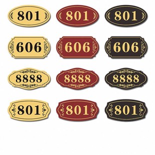 Acrylic House Number Plate Hotel Room Rental Signs Hotel Hotel High-end Digital Self-adhesive Sign