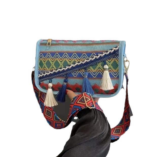 ethnic polyurethane fashionable one-shoulder bag