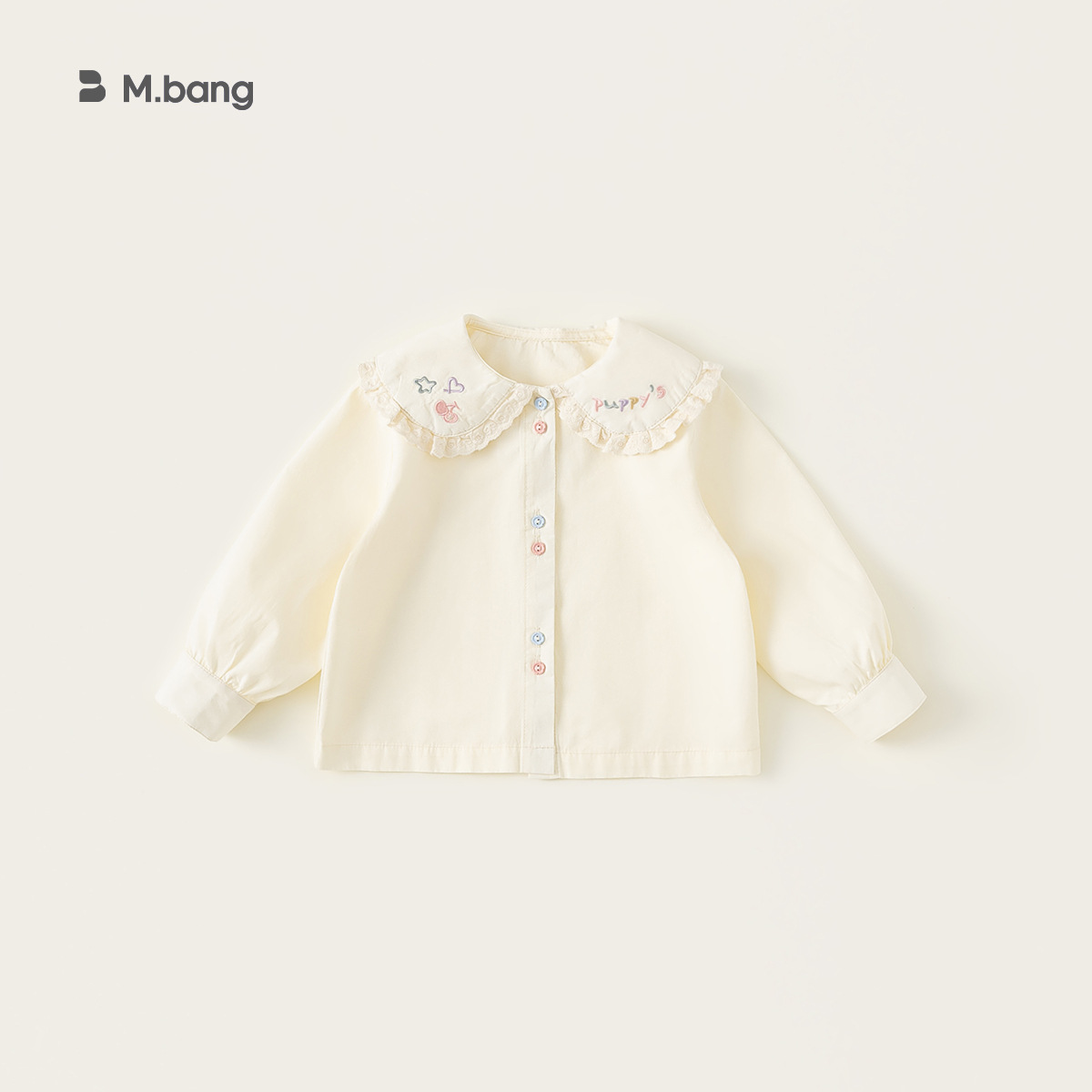 Youbao ropa para niños niñas de manga larga simple con cuello de muñeca de encaje interior camisa suelta bordada para niños