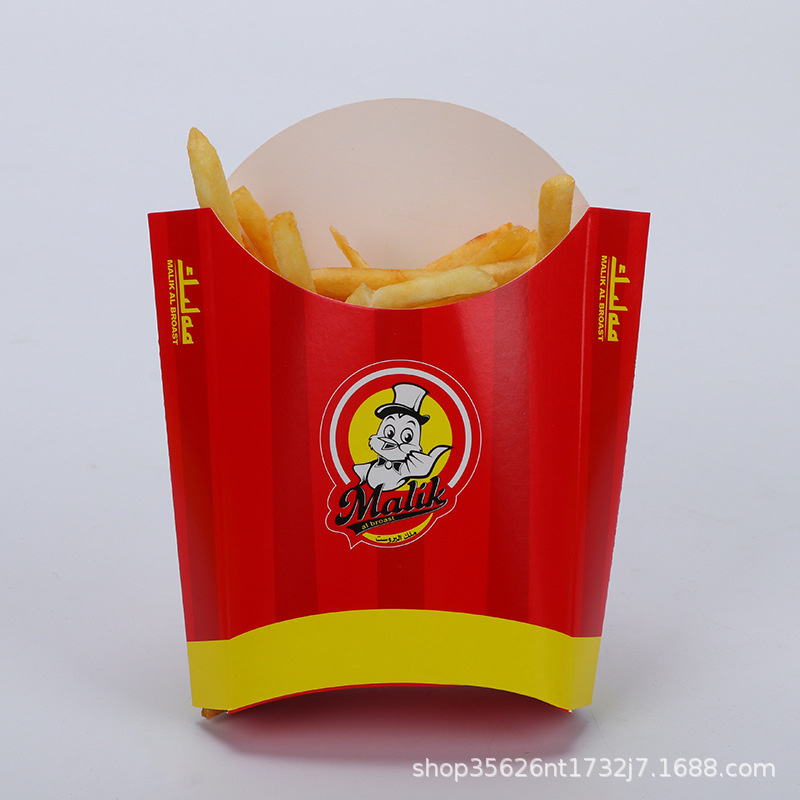 现货薯条盒 外卖薯条纸盒 一次性快餐小吃薯条外卖打包盒