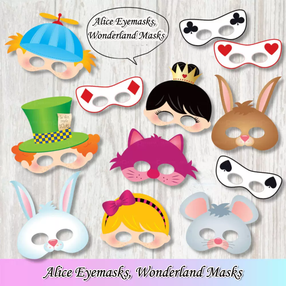 Alice面罩六一儿童节幼儿园公主爱丽丝梦游仙境主题搞怪派对面具