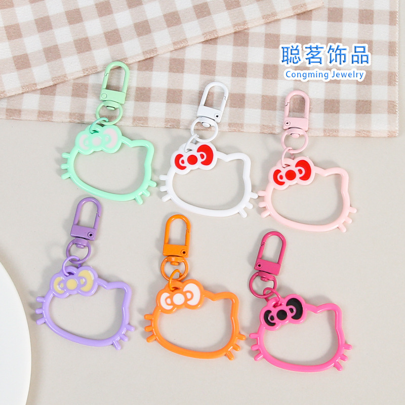 New Cartoon Cat Keychain, Cute Backpack Pendant, Girly Gift for Couples and Best Friends, Silicone Accessory