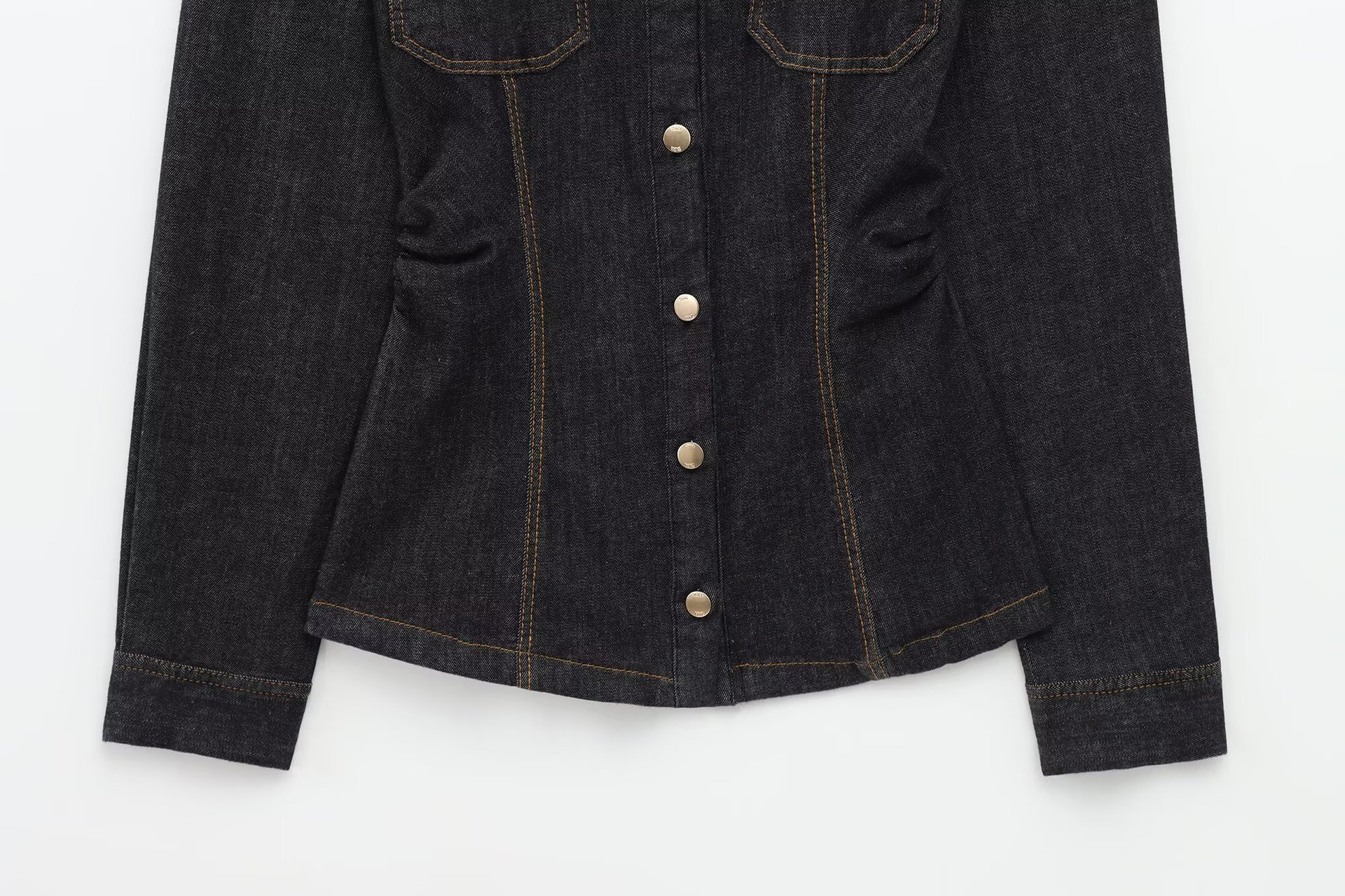 GraceChic 2025 Primavera Nuova Moda Donna Semplice Camicia Slim in Denim con Colletto Rivoltabile e Maniche Lunghe Casual Set di Pantaloni_voghion.com