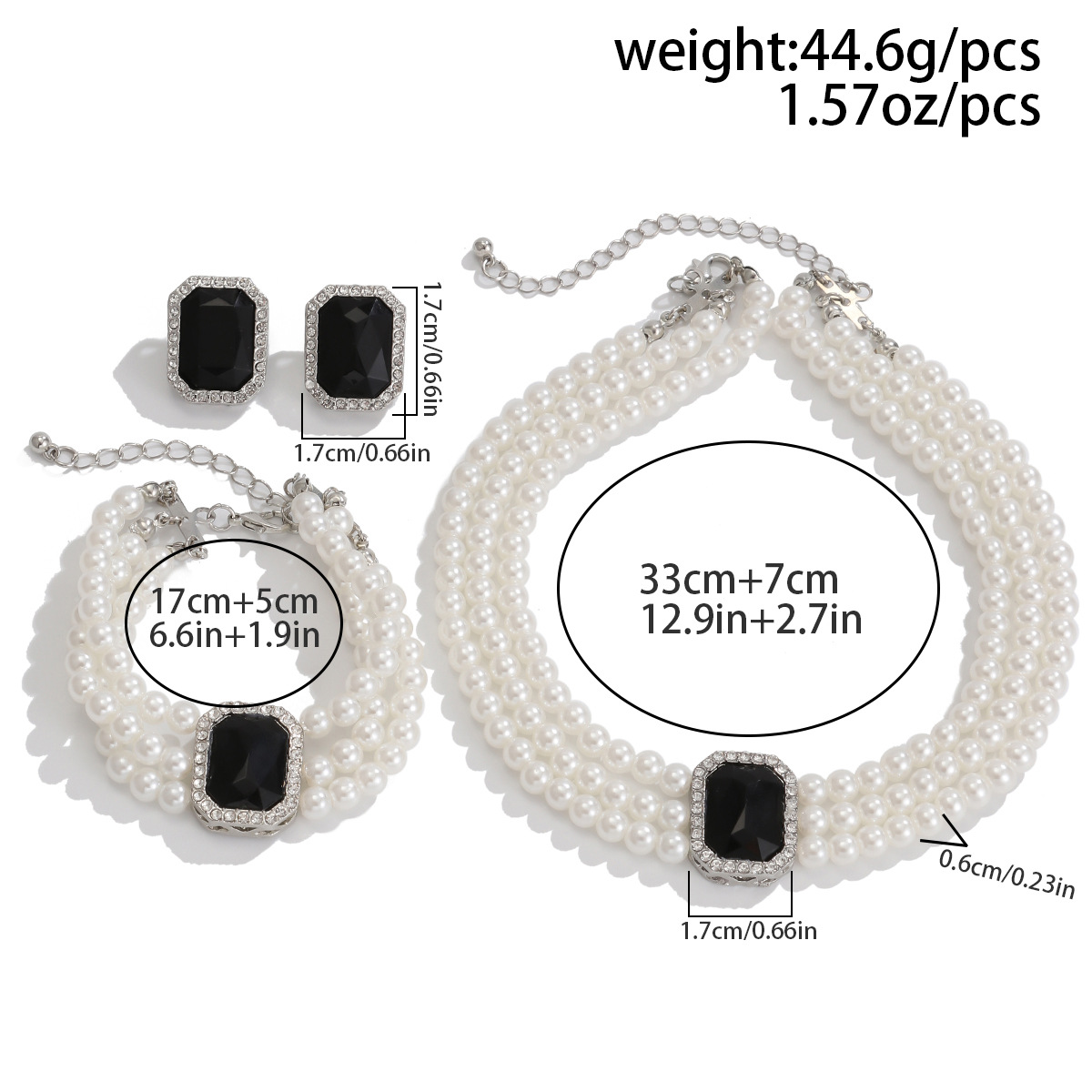 Elegant Imitation Pearl Alloy Turquoise Geometric Rhinestones Women's Jewelry Set display picture 7