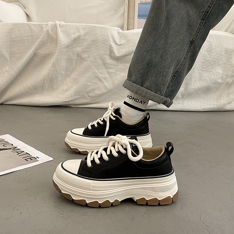Super Hot Thick Sole Little White for Women's Spring and Autumn Versatile Elevated Board 2024 New Design Sense Casual_voghion.com