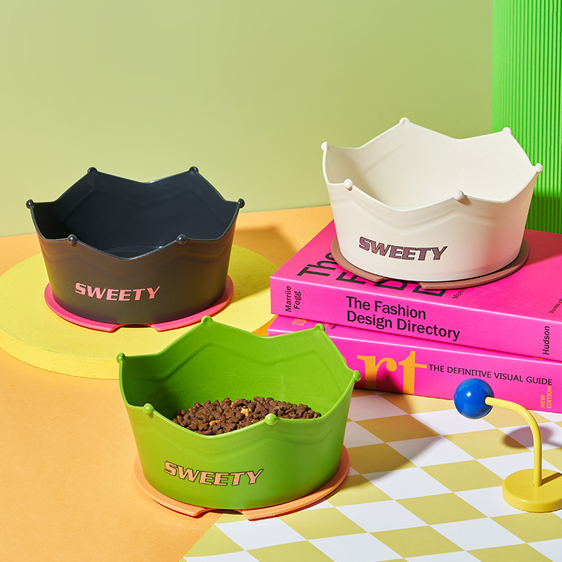 Cat Bowl Anti-skid Anti-knock Pet Bowl One Bowl Two-use Slow Food Bowl Licking Plate Large Capacity Dog Bowl Cat Food Basin