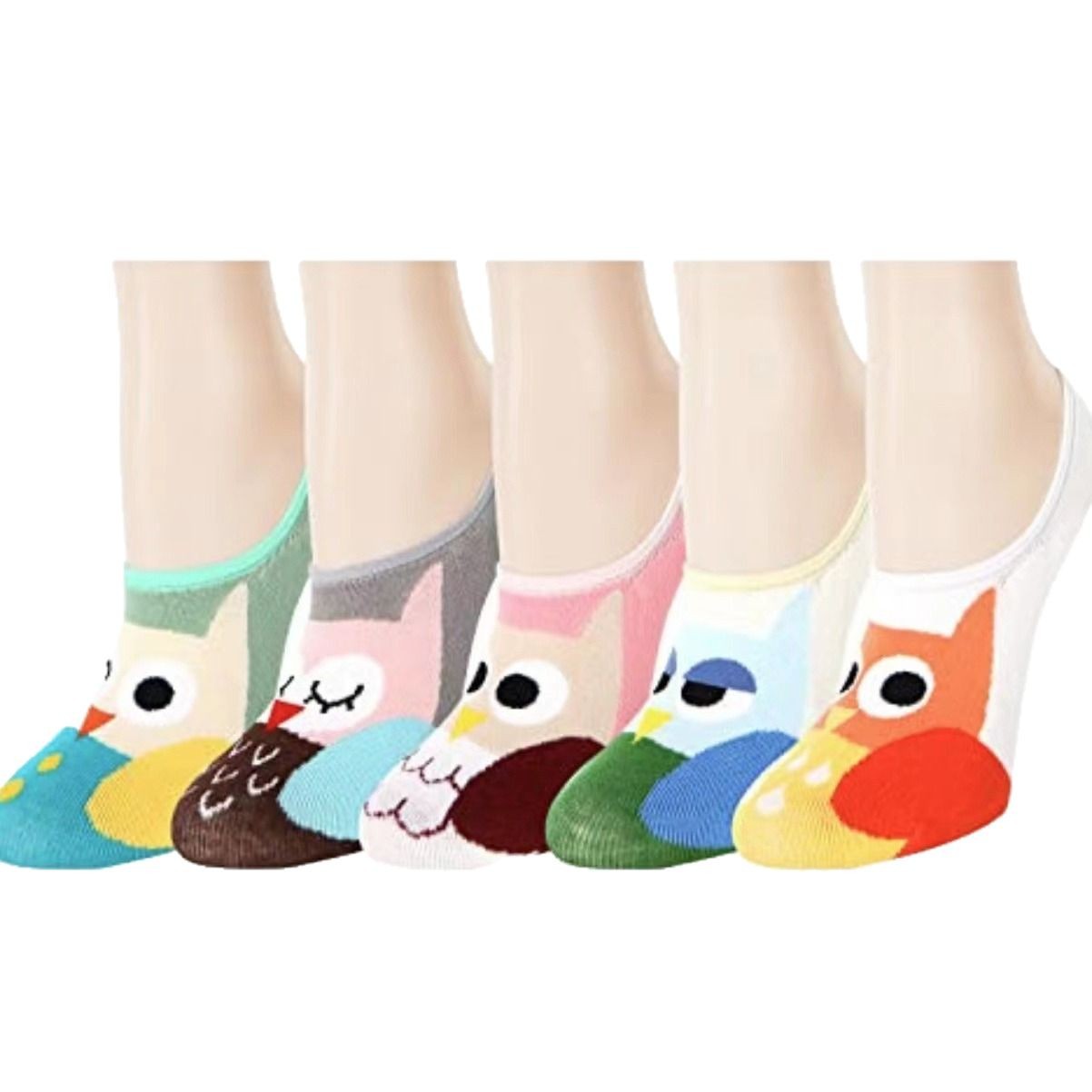 Búho verano silicona antideslizante invisible Calcetines Mujer antideslizante verano barco calcetines búho serie