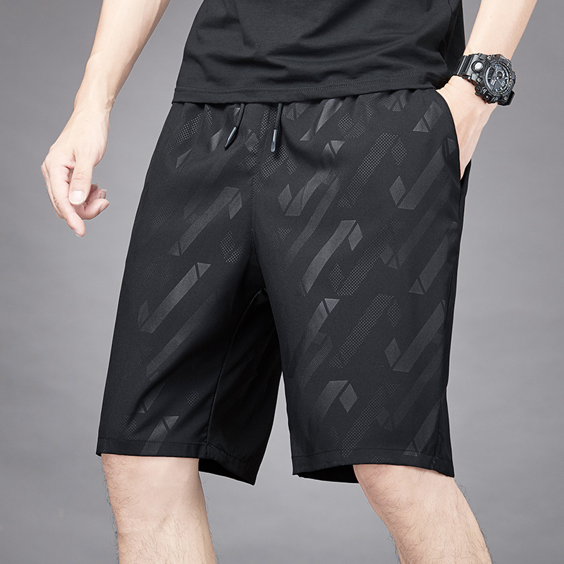 Summer New Men's Summer Ice Silk Quick-drying Shorts Lightweight, Breathable, Four sided Elastic Large Size Trendy Air Conditioning Shorts