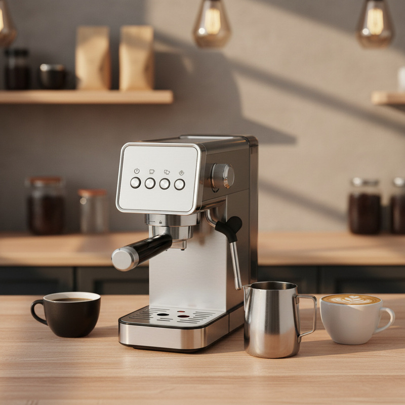 Foreign Trade Cappuccino Espresso Machine 20Bar with Milk Frother Italian Coffee Machine Customization Foreign Trade Cappuccino Espresso Machine 20Bar with Milk Frother Italian Coffee Machine Customization