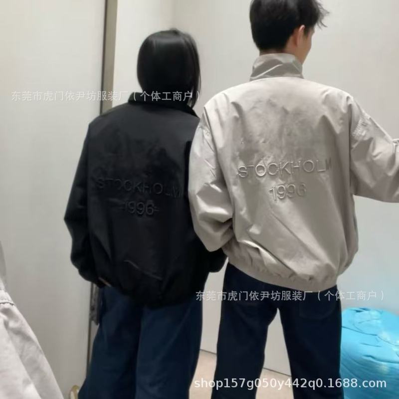 2025 春夏新作ハイバージョンバック刺繍薄手ジャケットジャケット男性と女性の同じスタイルのジッパージャケット|undefined