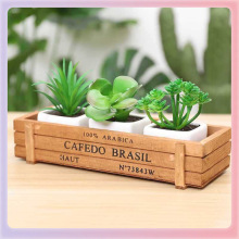 ✅微景观复古木质多肉植物盒收纳盒整理多肉木盒花盆长方形种植盆