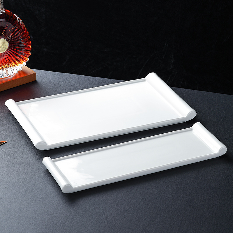 Japanese tableware Hotel plate hot pot restaurant meat roll plate beef and mutton plate restaurant snack plate sushi plate long flat plate