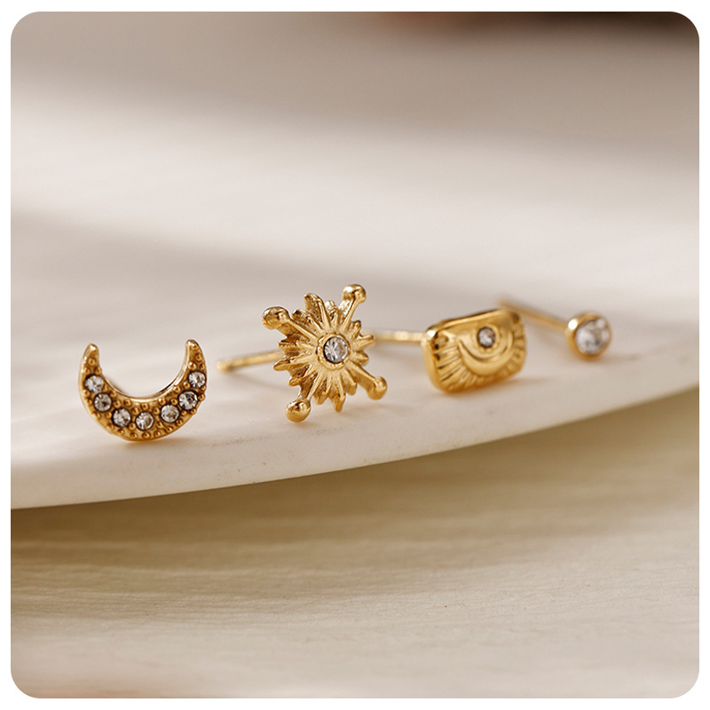6g Weight PVD Coated Gold Plating Process 304 Stainless Steel Ear Needle Material Real Gold Plated Plating Material Small Stud Earrings Classification 1 Set Quantity Holiday, Banquet, Selfie Occasion 304 Stainless Steel Material Geometric, Star, Heart Shape Pattern All Seasons Season Women's Gender Casual, Elegant, Simple Style Style Waterproof Non Tarnish, Plating Craft PVD Coated Real Gold Plated Geometric Star Heart Shape 304 Stainless Steel Casual Elegant Simple Style Waterproof Non Tarnish Small Stud Earrings 3