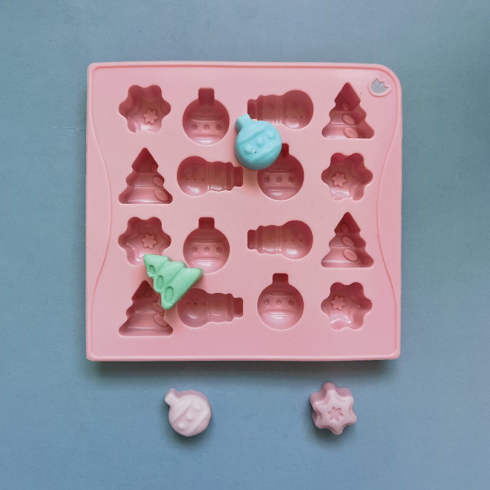 16 muñeco de nieve de árboles 73 molde de silicona pastel helado pudín molde de postre jabón utensilios