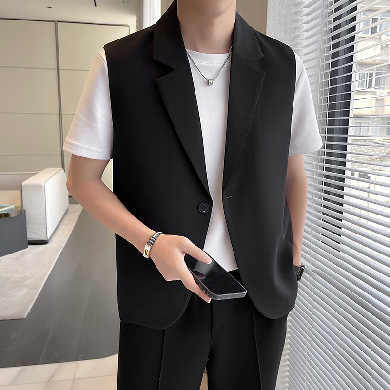 2026 Spring/Summer New Men's Ice Silk Sleeveless Suit Vest Direct Sale from Manufacturer 2026 Spring/Summer New Men's Ice Silk Sleeveless Suit Vest Direct Sale from Manufacturer
